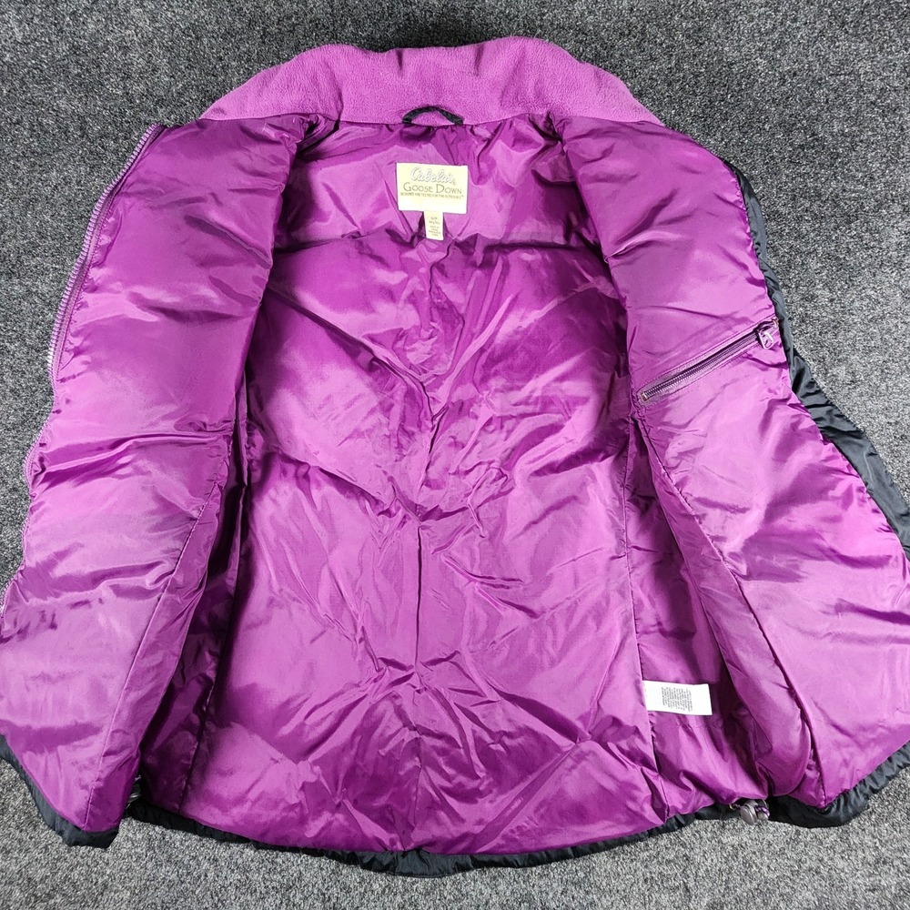 Cabelas Goose Down 650 Puffer Vest Women's Black And Purple Size‎ S Petite - Picture 5 of 10
